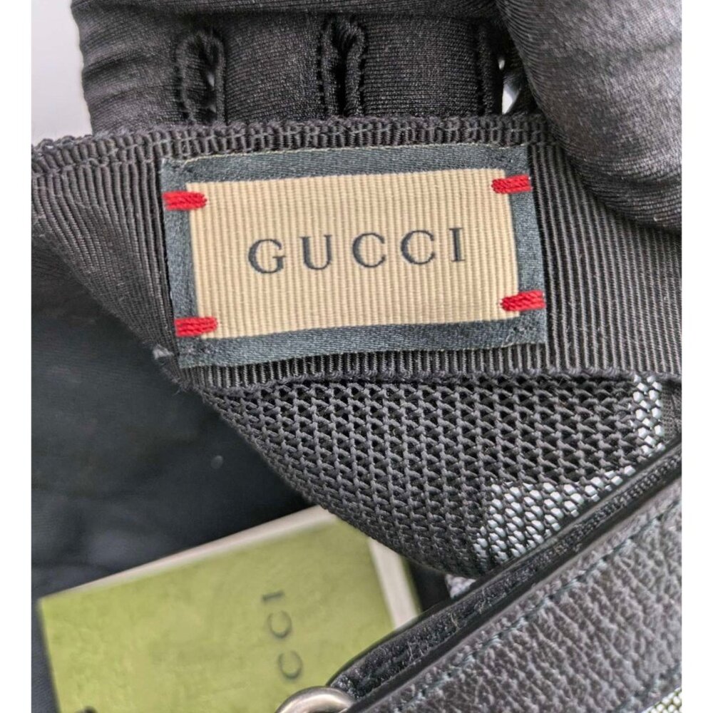 Gucci Embroidered Trucker Mesh Red Logo Cotton Hat Black 701324 - Picture 8 of 11